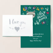 Funny Raccoon Valentijnsdag Folie Kaarten (Display)