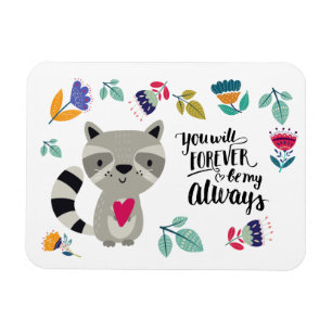 Funny Raccoon Valentijnsdag Gift Magneet