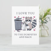 Funny Raccoon Valentines Day Feestdagenkaart (Staand voorkant)