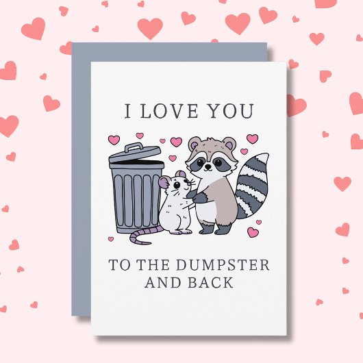 Funny Raccoon Valentines Day Feestdagenkaart