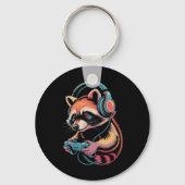 Funny Raccoon Video Gamer Raccoon  Sleutelhanger (Voorkant)