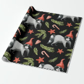 Funny Raccoons Black | Papier voor het ompakken va (Uitgerold)