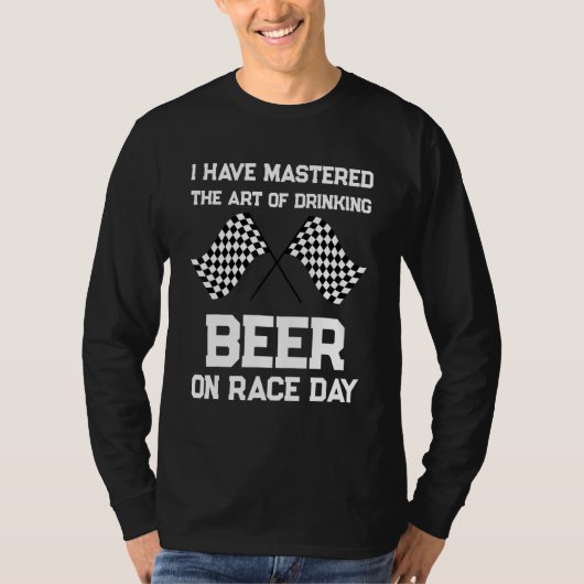 Funny Racing Checkered Flag I's Mastered Drinki T-shirt (Voorkant)