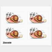 Funny Racing Snail Cartoon Character Sticker (Vel)