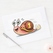Funny Racing Snail Cartoon Character Sticker (Envelop)
