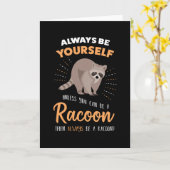 Funny Racoon Lover Gift - Cute Raccoon Kaart (Gele Bloem)