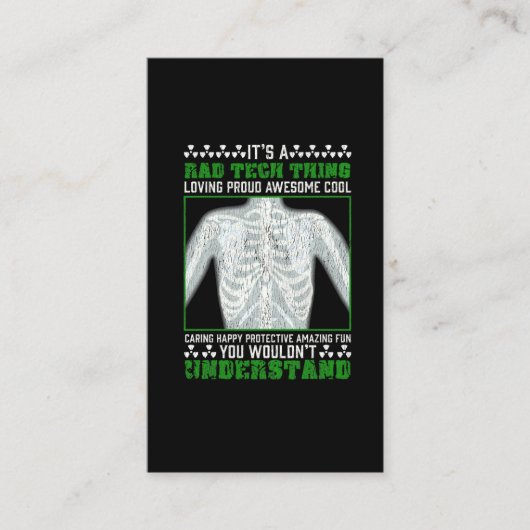 Funny Rad Tech Joke X-ray Radiologic Humor Visitekaartje (Voorkant)