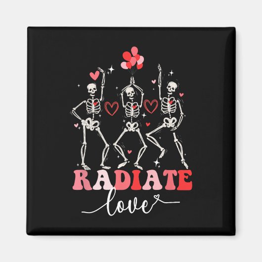 Funny Radiate Love Valentijn X-ray Tech Radiologie Magneet (Voorkant)