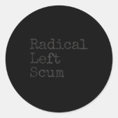 Funny Radical Left S Apparently Litical Sarcastic Ronde Sticker (Voorkant)