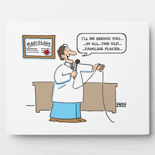 Funny Radiologist Karaoke Cartoon Radiology Kantoo Fotoplaat (Voorkant)