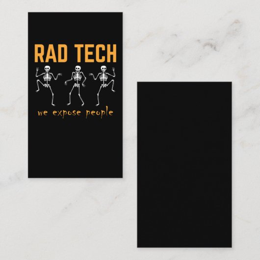 Funny Radiologist Skeletons Xray Radiology Visitekaartje (Voorkant / Achterkant)