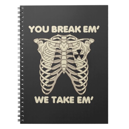 Funny Radiology Xray Skeleton Rad Technoloog Notitieboek (Voorkant)