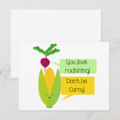 Funny Radish and Corn Vegetable Humor Briefkaart (Voorkant / Achterkant)