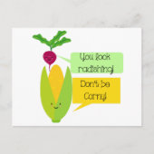 Funny Radish and Corn Vegetable Humor Briefkaart (Voorkant)