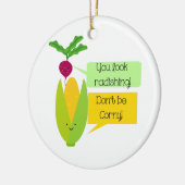 Funny Radish and Corn Vegetable Humor Keramisch Ornament (Links)