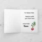 Funny Radish Birthday Card – Totally Rad Kaart (Binnen)
