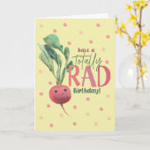 Funny Radish Birthday Card – Totally Rad Kaart (Gele Bloem)
