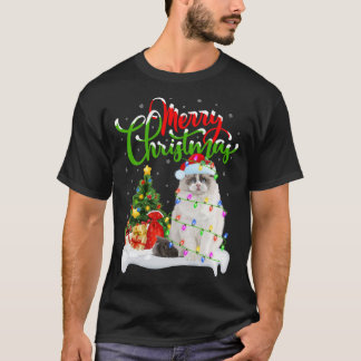 Funny Ragdoll Cat Lover Xmas Lighting Ragdoll Cat T-shirt