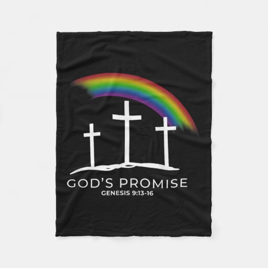 Funny Rainbow Christ Cross - Christian Quote God's Fleece Deken (Voorkant)