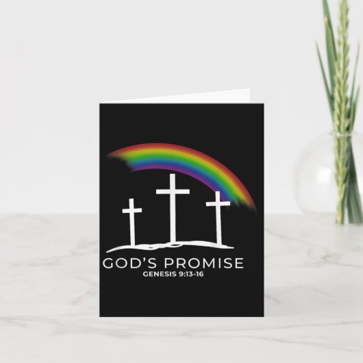 Funny Rainbow Christ Cross - Christian Quote God's Kaart (Voorkant)