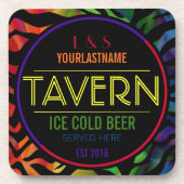 Funny Rainbow Couple Personalized Tavern Onderzetter (Voorkant)