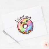 Funny Rainbow Donut "I Donut Care" Sticker (Envelop)