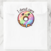 Funny Rainbow Donut "I Donut Care" Sticker (Tas)