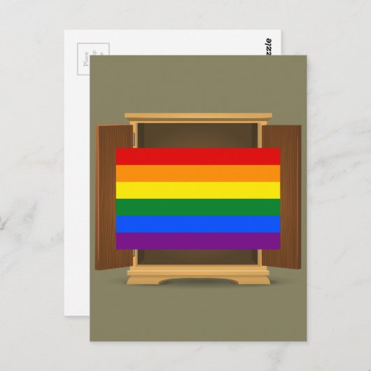 Funny Rainbow Flag LGBT komt uit de kast Briefkaart (Voorkant / Achterkant)