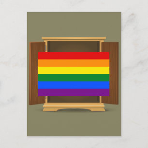 Funny Rainbow Flag LGBT komt uit de kast Briefkaart