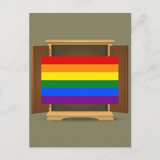 Funny Rainbow Flag LGBT komt uit de kast Briefkaart (Voorkant)