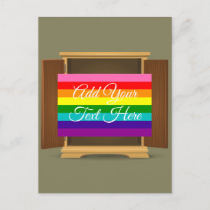 Funny Rainbow Flag LGBT komt uit de kast Briefkaart