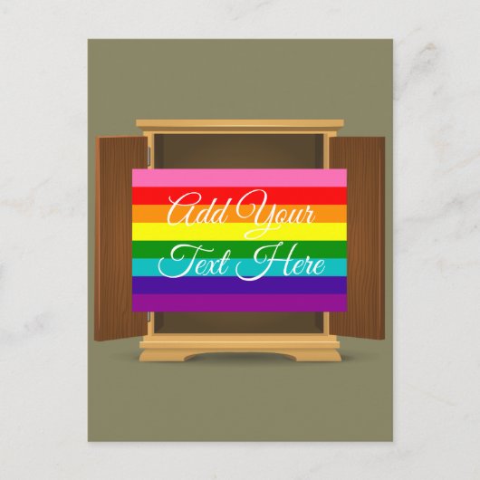 Funny Rainbow Flag LGBT komt uit de kast Briefkaart (Voorkant)