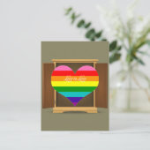 Funny Rainbow Heart LGBT die uit de kast komt Briefkaart (Staand voorkant)
