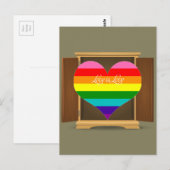 Funny Rainbow Heart LGBT die uit de kast komt Briefkaart (Voorkant / Achterkant)