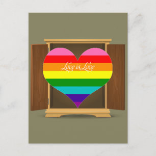 Funny Rainbow Heart LGBT die uit de kast komt Briefkaart