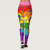 Funny Rainbow Hearts Pattern Cute LGBTQ Gay Pride Leggings (Achterkant)