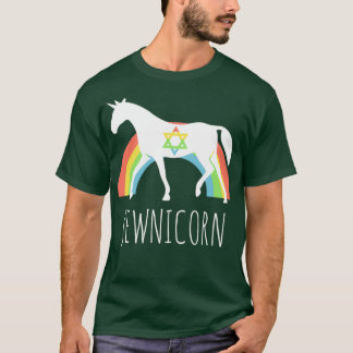 Funny Rainbow Jewnicorn Jewish Unicorn T-shirt