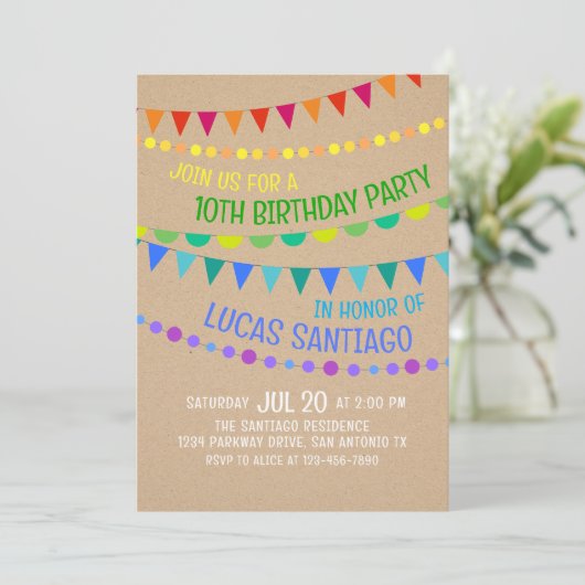 Funny Rainbow Kinderen verjaardagsuitnodiging Kaart (Staand voorkant)