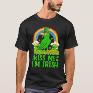 Funny Rainbow Kiss Ik ben Irish Raven Bird St Patr T-shirt