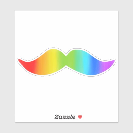 Funny Rainbow Mustache Sticker (Vel)