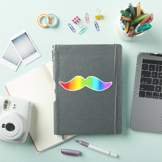 Funny Rainbow Mustache Sticker (iPad Cover)