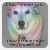 Funny Rainbow Pooch Sticker (Voorkant)