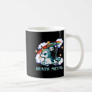 Funny Rainbow Skeleton Unicorn Death Metal Music F Koffiemok