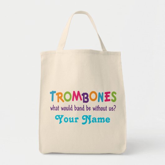 Funny Rainbow Trombone Band Gift Tote Bag (Voorkant)