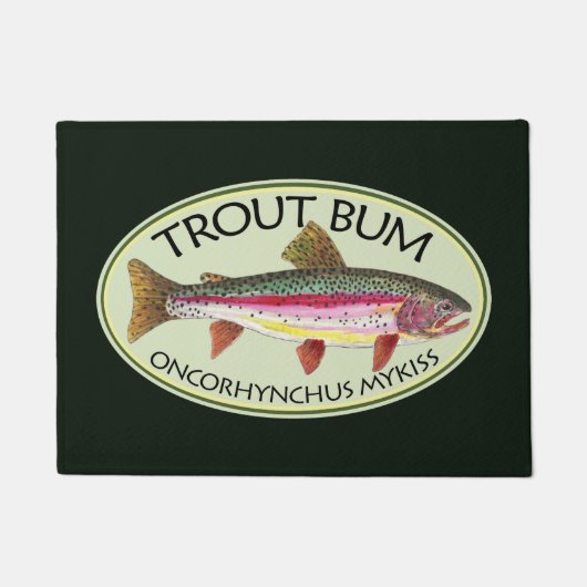 Funny Rainbow Trout Bum Deurmat (Voorkant)