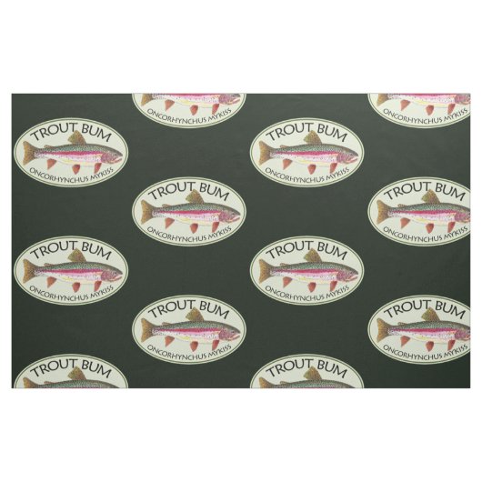 Funny Rainbow Trout Bum Vist Stof (Fat Quarter)