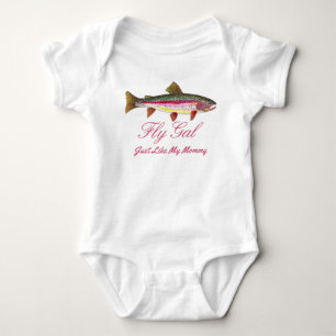 Funny Rainbow Trout vliegt met mammie Romper