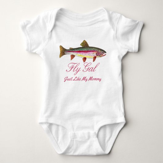 Funny Rainbow Trout vliegt met mammie Romper (Voorkant)