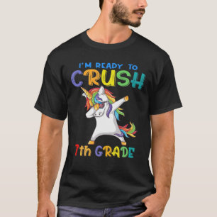 Funny Rainbow Unicorn 7e graad Colorful Terug naar T-shirt