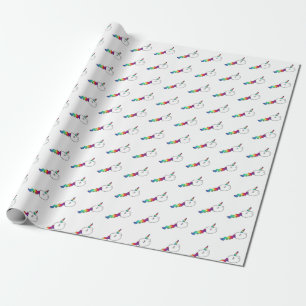 Funny Rainbow Unicorn Swimming Sperm Cadeaupapier